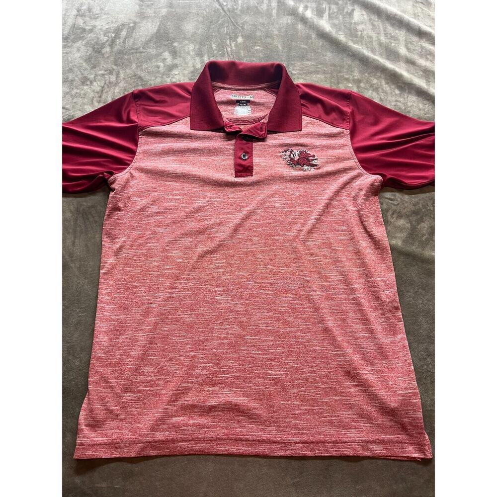 South Carolina Gamecocks Polo Shirt Men Large Maroon Section 101 Majestic